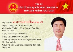 Chương trình hành động của ứng cử viên Đại biểu Hội đồng nhân dân tỉnh Nghệ An nhiệm kỳ 2021 - 2026 Nguyễn Hồng Sơn