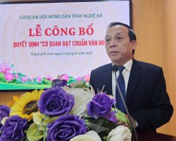 Cơ quan Hội Nông dân tỉnh Nghệ An đón nhận danh hiệu Cơ quan đạt chuẩn văn hóa giai đoạn 2023-2024