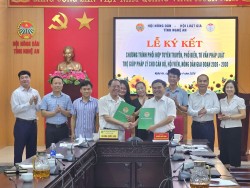 Hội Nông dân tỉnh và Hội Luật gia tỉnh Nghệ An ký Chương trình phối hợp giai đoạn 2026-2030