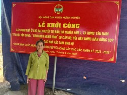 Hội nông dân huyện Hưng Nguyên khởi công xây nhà đại đoàn kết cho hộ nghèo.