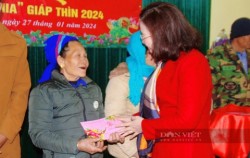 Phó Chủ tịch TƯ Hội NDVN Bùi Thị Thơm trao 145 suất quà Tết đến hội viên, nông dân nghèo ở Nghệ An